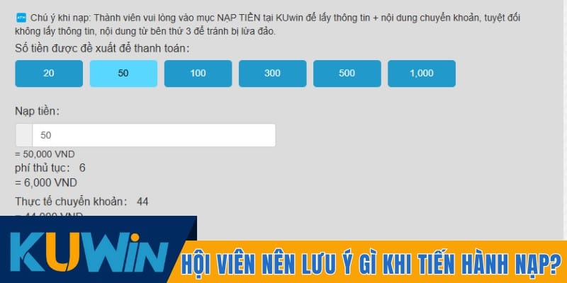 5 điều hội viên nên lưu ý khi tiến hành nạp tiền